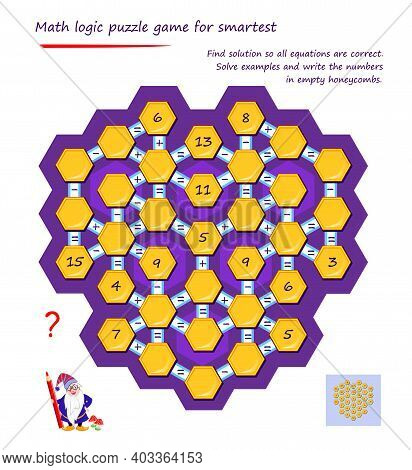Mathematical Logic Puzzle Game For Smartest. Find Solution To All Equations Are Correct. Solve Examp