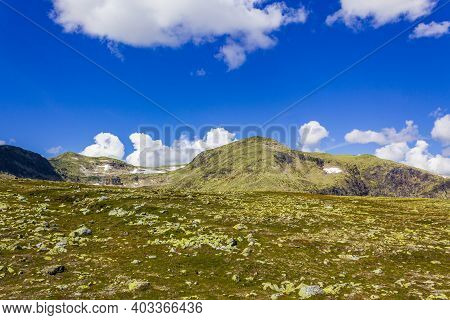 Amazing Norway Norwegian Landscape Boulders At Summit Top Of Mountain.