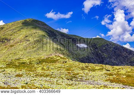 Amazing Norway Norwegian Landscape Boulders At Summit Top Of Mountain.