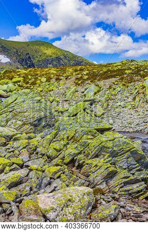Amazing Norway Norwegian Landscape Boulders At Summit Top Of Mountain.