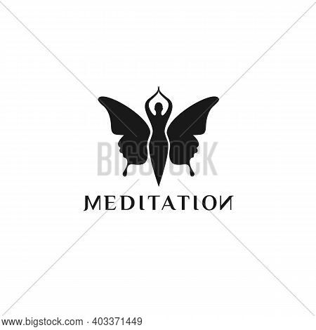 Butterfly Woman With Butterfly Logo Design Inspiration