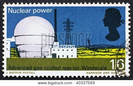 Postage stamp USA 1966 Windscale atomic reactor