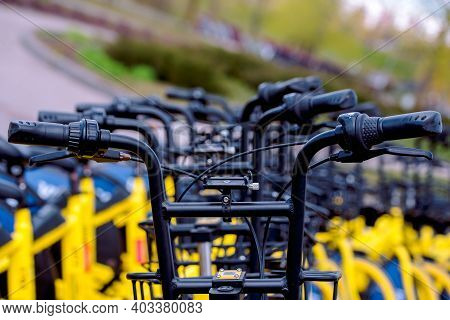 Bicycle Sharing In Europe. A Healthy Walk. Quick Ride.world Cycling Day June 3 Sports Bike