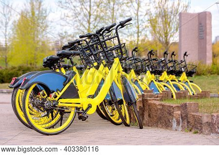 Bicycle Sharing In Europe. A Healthy Walk. Quick Ride.world Cycling Day June 3 Sports Bike