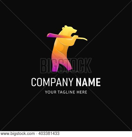 Colorful Bear Logo Design. Gradient Style Animal Logo