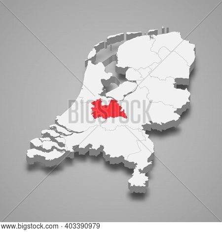 Utrecht Province Location Within Netherlands 3d Isometric Map