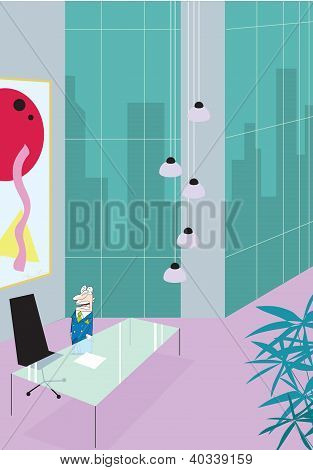 Yalnız büyük bir ofiste