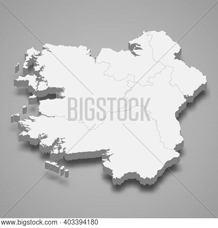 3d Isometric Map Of Connacht Is A Province Of Ireland, Vector Illustration