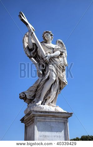 Socha na Mostě Sant Angelo. Roma (Řím), Itálie