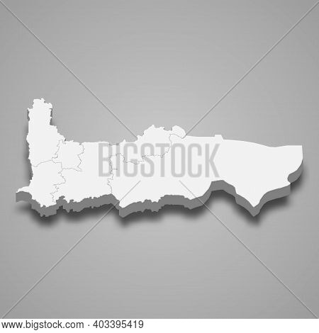 3d Isometric Map Of Hama Is A Province Of Syria, Vector Illustration