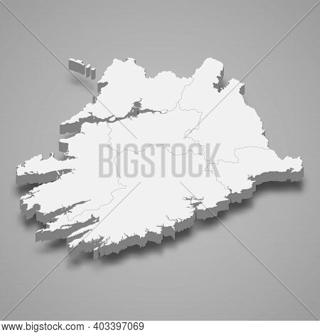 3d Isometric Map Of Munster Is A Province Of Ireland, Vector Illustration