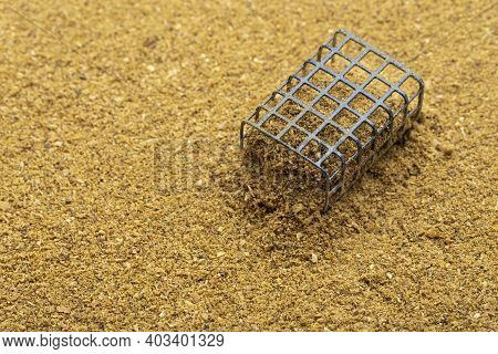 Metal Case Fish Fishing Feeder. Aromatic Baits And Gear For Fish.