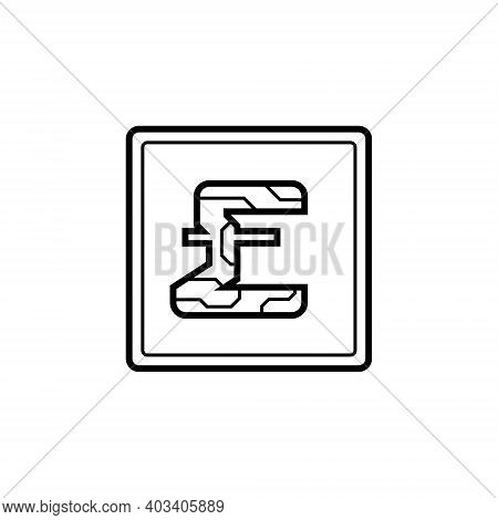 Digital Currency Pound Sterling Icon On Isolated White Background. Futuristic Sign Of Digital Curren