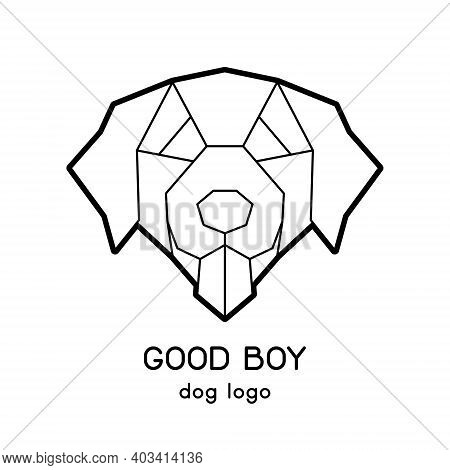 Polygonal Vector Golden Retriever Head Logo Design