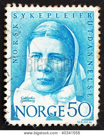 Postage stamp Norway 1968 Cathinka Guldberg, nurse