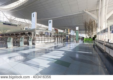 Tokyo -nov 12 : Interior Of Haneda International Airport, Japan On November 12, 2013. Haneda Airport