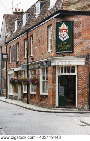 Winchester, Uk - July 27, 2012. The Wykeham Arms, A Traditional British Pub In Winchester, Hampshire
