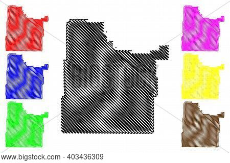Custer County, Montana (u.s. County, United States Of America, Usa, U.s., Us) Map Vector Illustratio