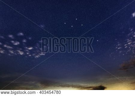 Delphinus Star Constellation, Night Sky, Cluster Of Stars, Deep Space, dolphin Constellation 