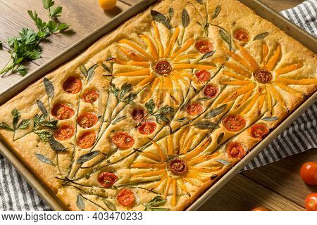 Homemade Flower Focaccia Bread Art