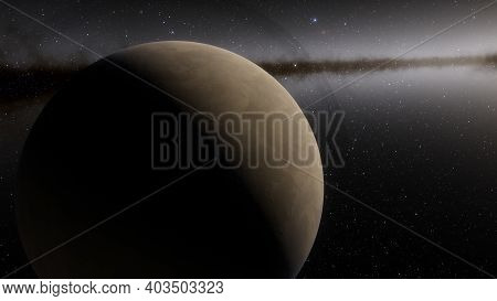 Planets And Galaxy, Science Fiction Illustration. Beauty Of Deep Space. Billions Of Galaxy In The Un