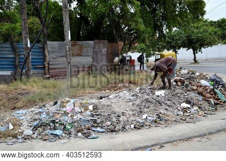 Mombasa - Kenya, Africa: January 21, 2018: Small Slums Of Mombasa. Traveling To Mombasa. Kenya, Afri