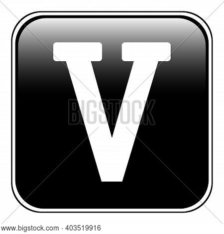 Roman Numeral Five Button On White Background. Vector Illustration.