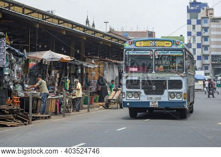 Colombo, Sri Lanka - March 17, 2015: The City Bus 