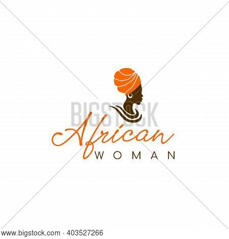 Beautiful African Woman Logo Design Inspiration Vector