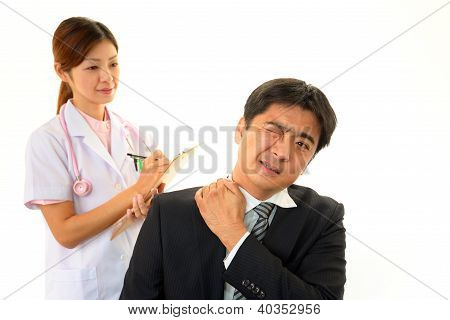 Man with shoulder neck pain