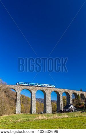Railway viaduct Novina in Krystofovo udoli, Northern Bohemia, Czech Republic