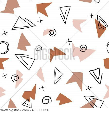 Abstract Contemporary Modern Trendy Vector Illustration. Seamless Pattern With Shiver Of Ceramics Po