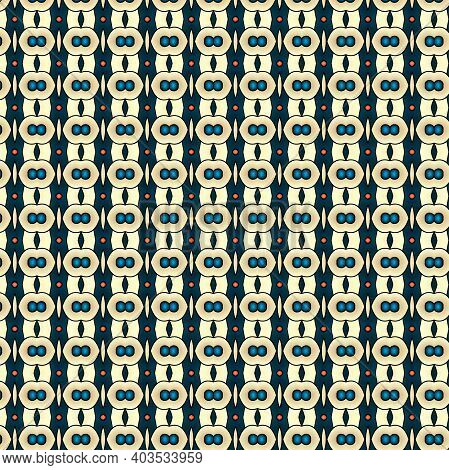 Abstract Pattern Small Symmetrical Line Elements Blue Gray Orange Black