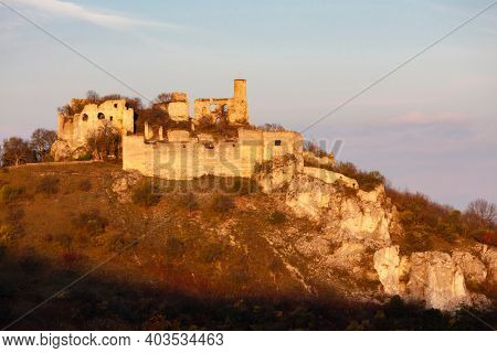 Falkenstein Castle in autumn, Austria