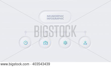 Neumorphic Elements For Infographic. Template For Diagram, Graph, Presentation And Chart. Skeuomorph