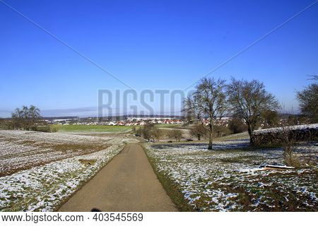 View Of The Town Of Weissach In Baden-wuerttemberg