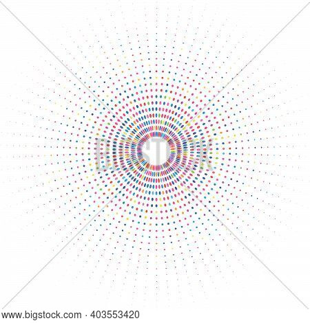 Circle Of Colorful Dots On White Background
