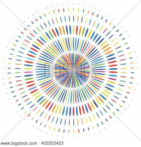 Circle Of Colorful  Spots On White Background