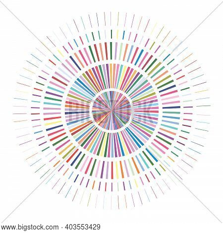 Circle Of Colorful Stripes On White Background