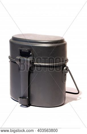 Grey Army Billycan. Dixy Pot. military Mess Kit