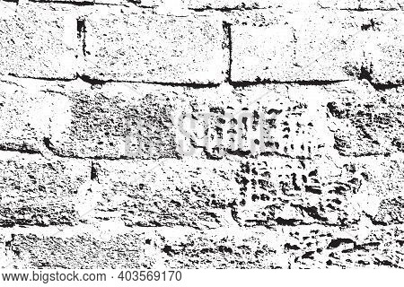 Distress Brickwall Overlay Background. Empty Stone Masonry Texture. Eps10 Vector.