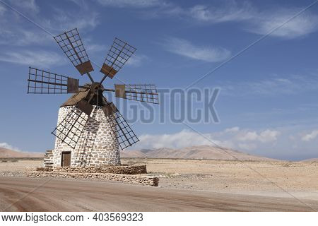 Old Windmill Or Molino In Tefia, Fuerteventura, Canary Islands