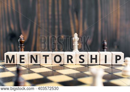 Mentorship - Word From Wooden Blocks With Letters, Mentoring  Mentorship Concept, Random Letters Aro