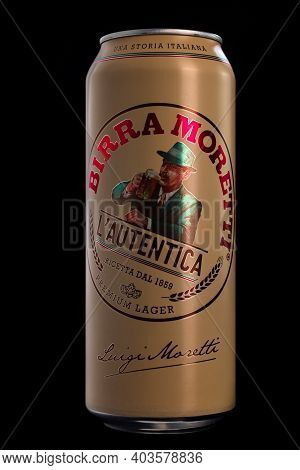 Birra Moretti, A Premium Lager Beer Produced By Italian Brewing Company Now Owned By Heineken Intern