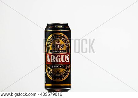 Argus Premium Lager Beer. Lild Supermarket Own Brand Beer. Studio Photo Shoot In Bucharest, Romania,