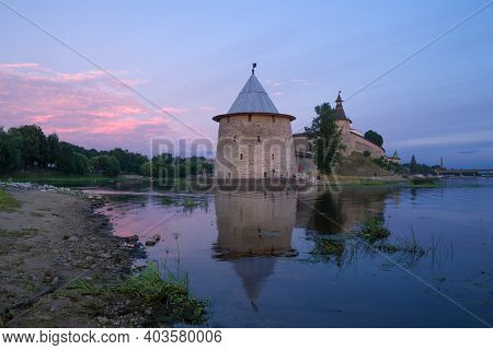 July Evening At The Pskov Kremlin. Russia