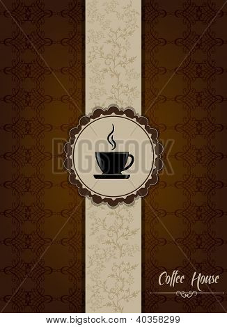 Coffe House Menu Design con motivi floreali