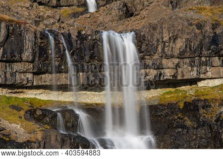 Waterfall Migandisfoss In Hornafjordur In Iceland