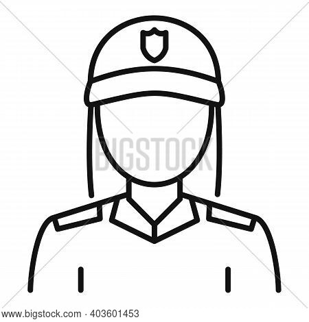 Blondie Policeman Icon. Outline Blondie Policeman Vector Icon For Web Design Isolated On White Backg