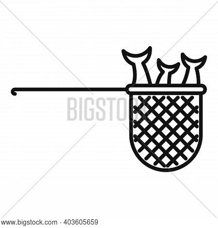 Fish Catch Net Icon. Outline Fish Catch Net Vector Icon For Web Design Isolated On White Background